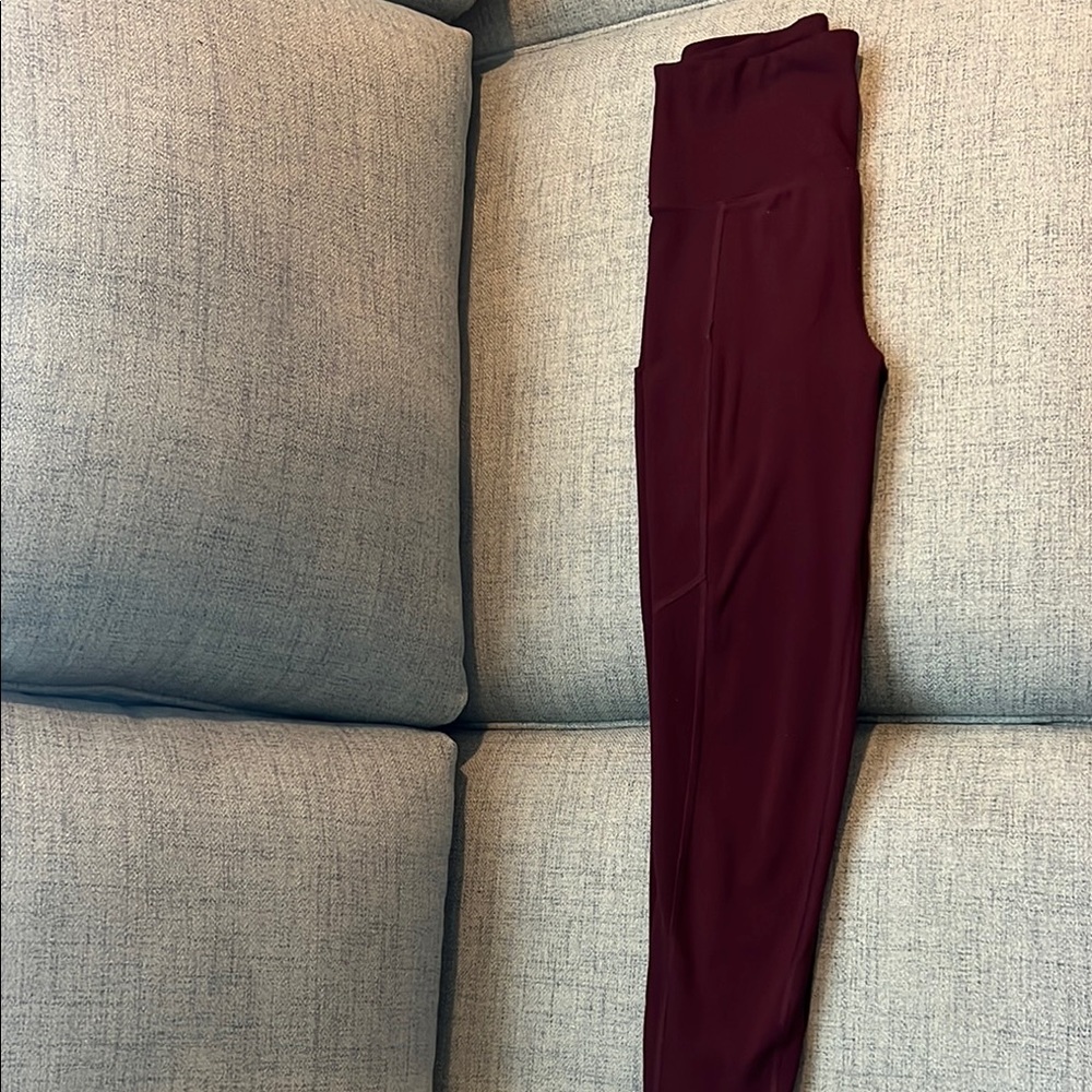 Women's Burgundy High-Waisted Leggings